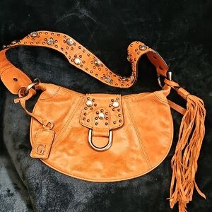 Guess Collection Leather Studded Vintage Shoulder Bag